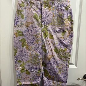 Gloria Vanderbilt Purple and Green Floral Pants